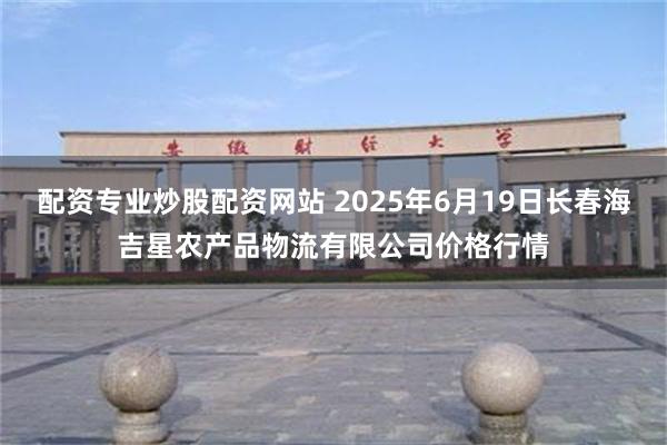 配资专业炒股配资网站 2025年6月19日长春海吉星农产品物流有限公司价格行情