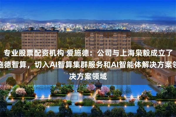 专业股票配资机构 爱施德：公司与上海枭毅成立了爱施德智算，切入AI智算集群服务和AI智能体解决方案领域