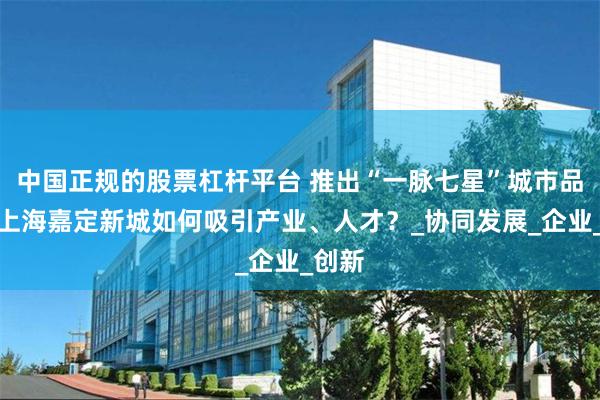 中国正规的股票杠杆平台 推出“一脉七星”城市品牌，上海嘉定新城如何吸引产业、人才？_协同发展_企业_创新
